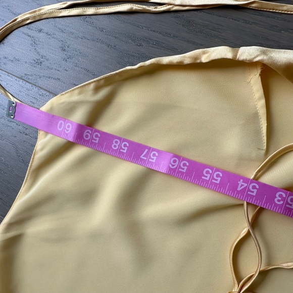 Reformation Jeany Silk Dress Yellow Sunshine Maxi Halter - XL - with tags - Picture 15 of 15